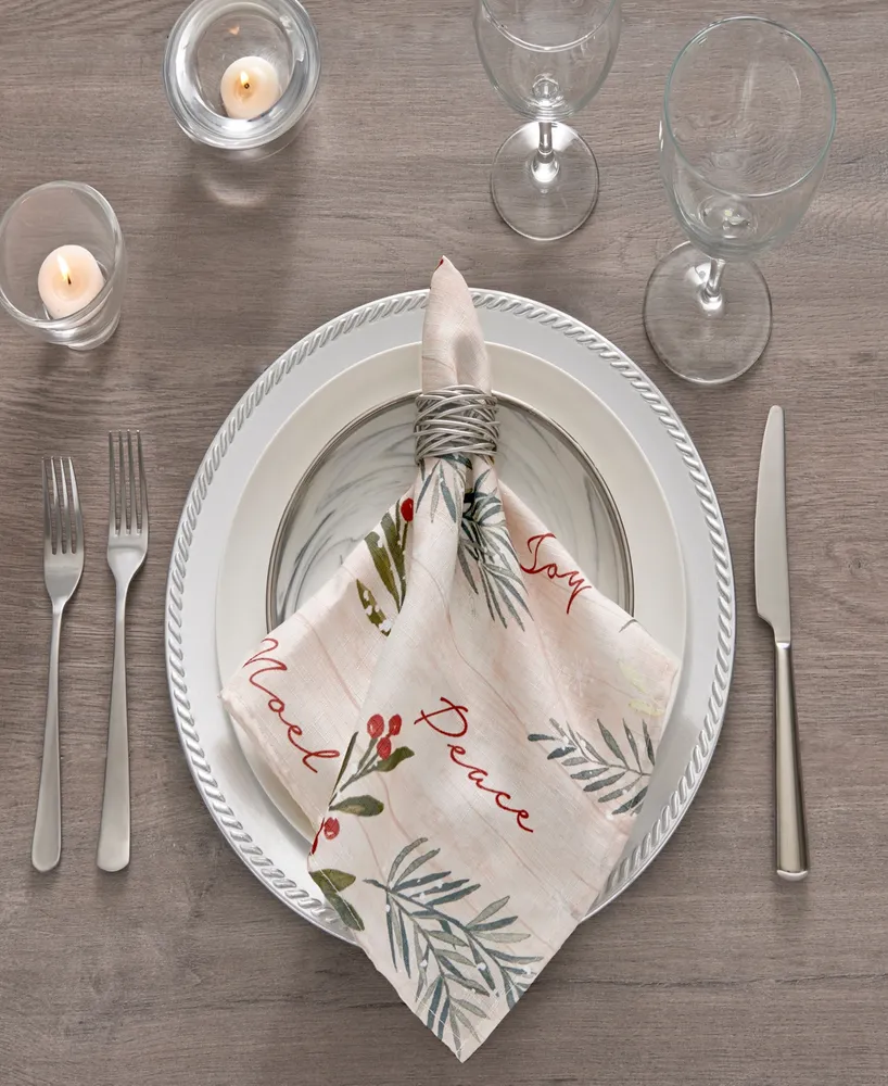 Elrene Holiday Tree Trimmings Napkins, Set of 4