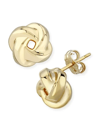 Love Knot Stud Earrings Set in 14k Gold (8mm)