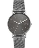 Skagen Men's Signatur Gunmetal Stainless Steel Mesh Bracelet Watch 40mm