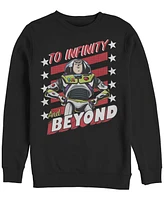 Disney Pixar Men's Toy Story Buzz to Infinity and Beyond Stars Stripes, Crewneck Fleece