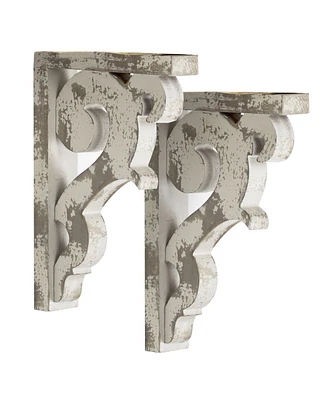 American Art Decor Wood Corbel Brackets, Set of 2