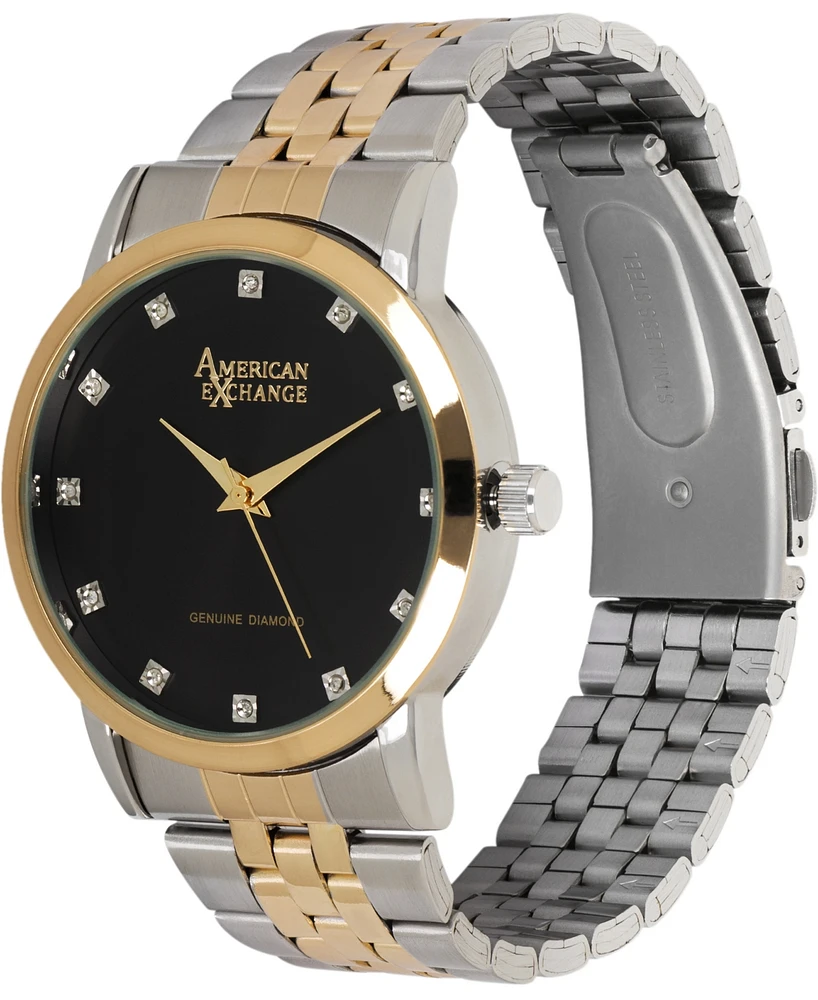 American Exchange Men's Genuine Diamond Collection Bracelet Watch, 40mm