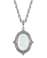 2028 Silver-Tone Crystal Accents Necklace