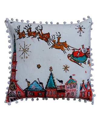 Vibhsa Santa Ride Decorative Pillow Cover, 18" x 18"