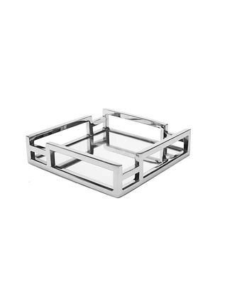 Classic Touch Square Mirror Napkin Holder with Layered Loop Design