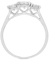 Diamond Triple Halo Promise Ring (1/3 ct. t.w.) in Sterling Silver