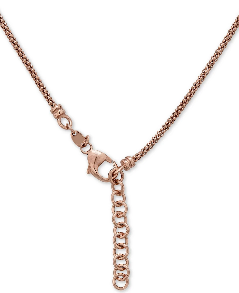 Amethyst (2-1/3 ct. t.w.) & White Topaz (1/3 ct. t.w.) Heart 17" Pendant Necklace in 14k Rose Vermeil over Sterling Silver