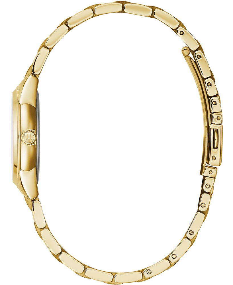 Bulova Women's Sutton Diamond-Accent Gold-Tone Stainless Steel Bracelet Watch 28mm
