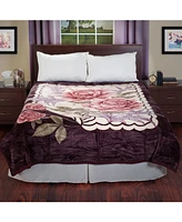 Baldwin Rose Heavy Thick Plush Mink Oversized Throw, 74" x 91"