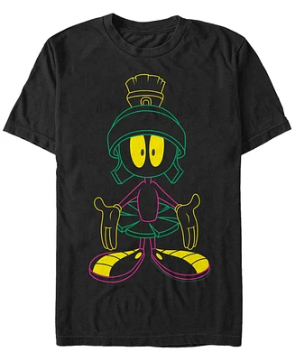 Fifth Sun Looney Tunes Men's Neon Marvin The Martian Short Sleeve T-Shirt