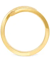 Italian Gold Greek Key Bypass Statement Ring 10k