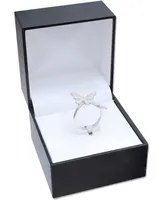 Cubic Zirconia Pave Butterfly Ring in Sterling Silver