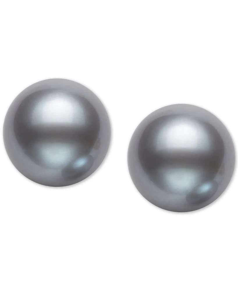 Belle de Mer Cultured Freshwater Pearl Stud 14k Yellow Gold Earrings (8mm)