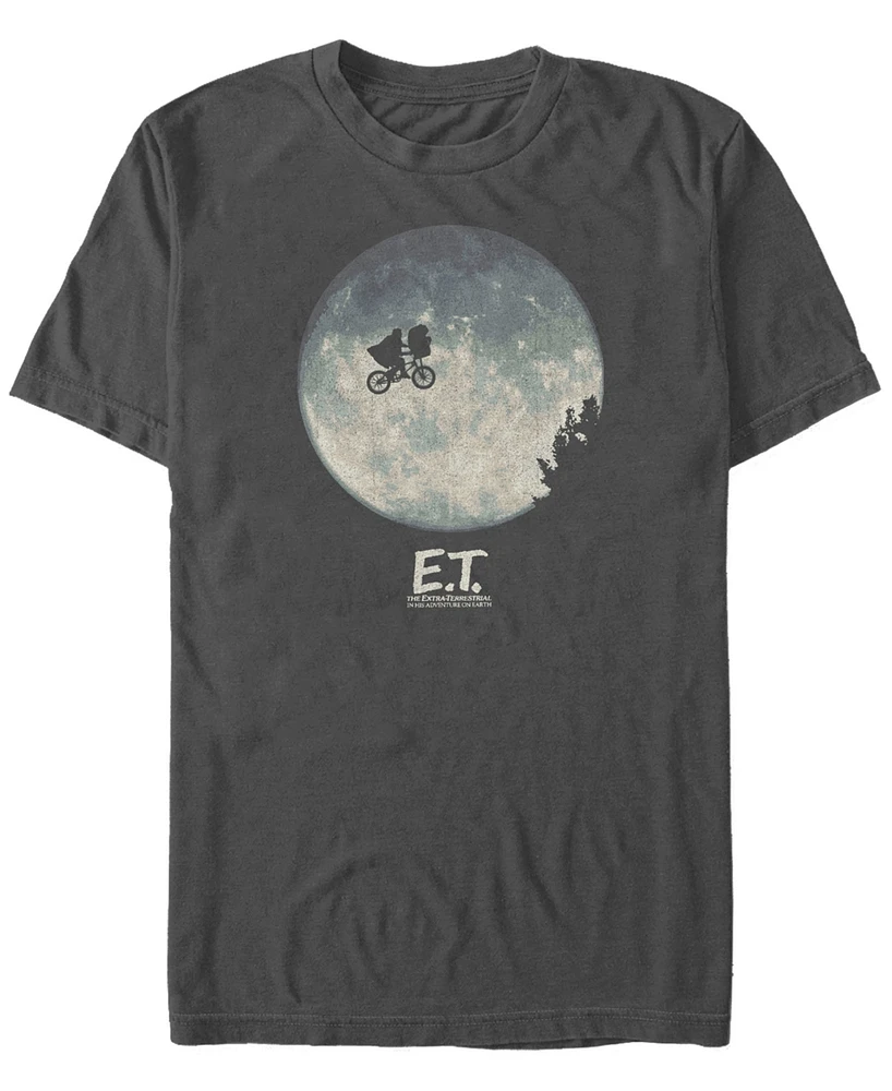 Fifth Sun E.t. the Extra-Terrestrial Men's Infamous Flying Bike Scene Silhouette Logo Short Sleeve T-Shirt