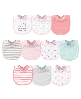 Hudson Baby Girls Cotton and Polyester Bibs