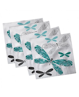 Ambesonne Dragonfly Set of 4 Napkins, 12" x 12"