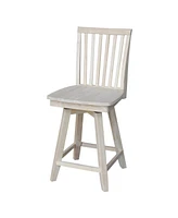International Concepts Mission Counter Height Stool with Swivel and Auto Return