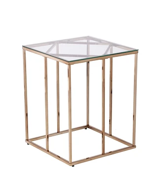 Southern Enterprises Imogen Contemporary End Table with Glass Top