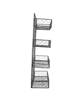 Design Imports Double Wide 4 Row Chicken Wire Spice Rack
