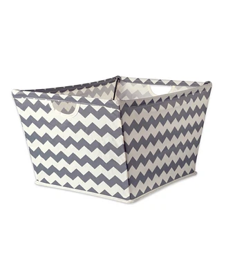 Design Imports Polyester Bin Chevron Trapezoid Large