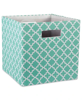 Design Imports Lattice Square Print Polyester Storage Bin