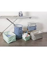 Design Imports Polyethylene Coated Cotton Polyester Laundry Hamper Lattice Round
