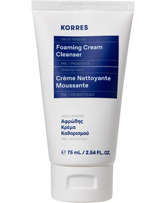 Korres Travel-Size Greek Yoghurt Foaming Cream Cleanser, 2.54 oz.