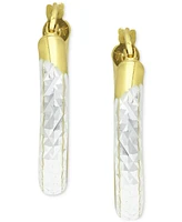 Giani Bernini Small Two-Tone Textured Hoop Earrings in Sterling Silver & 18k Gold-Plate, 3/4", Created for Macy's