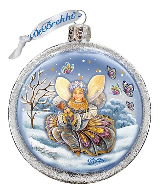 G.DeBrekht Fairy Girl Red Ball Hand Painted Glass Ornament