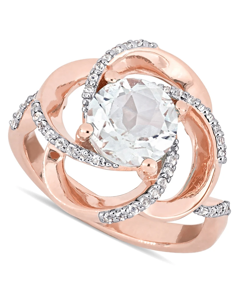 White Topaz Swirl Statement Ring (2-3/5 ct. t.w.) 18k Gold-Plated Sterling Silver