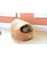 Armarkat Cat Bed Cave Shape, Brown/Ivory, C11CZS/Mh - Luxurious Velvet Covering, 100% Poly Fill Filling, Machine Washable, 6 Months Warranty
