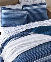 Nautica Coveside Blue Cotton Reversible 2-Piece Quilt Set, Twin