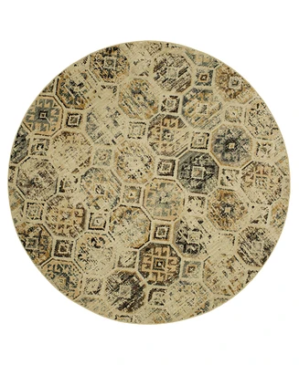 Closeout! Karastan Elements Tunis Beige 8' x 8' Round Area Rug