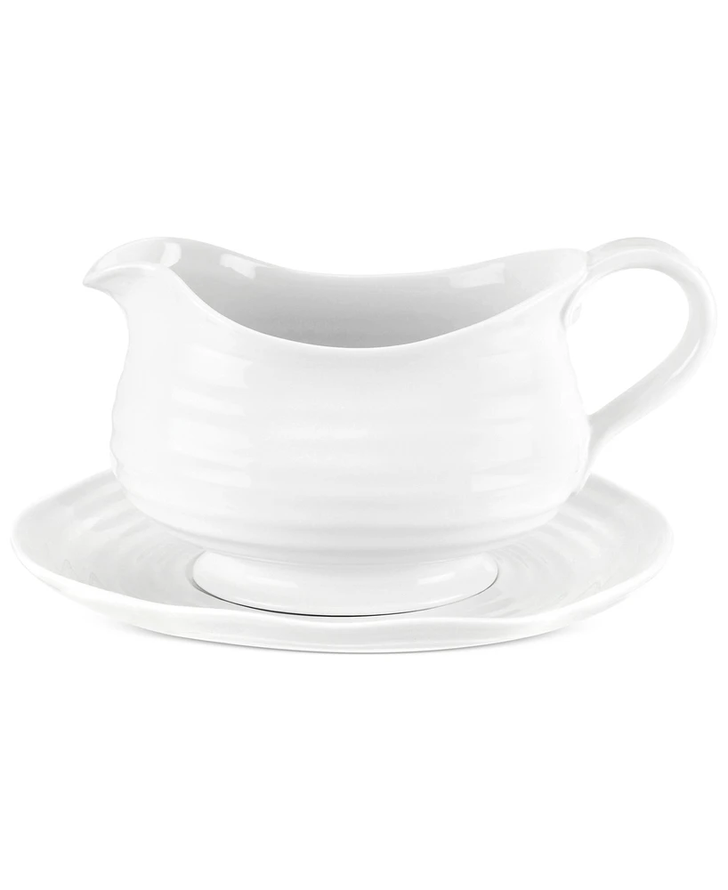 Portmeirion Sophie Conran White Gravy Boat & Stand