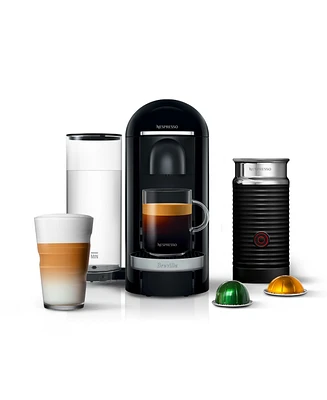 Nespresso Vertuo Plus Deluxe Coffee and Espresso Machine by Breville, Black with Aeroccino Milk Frother
