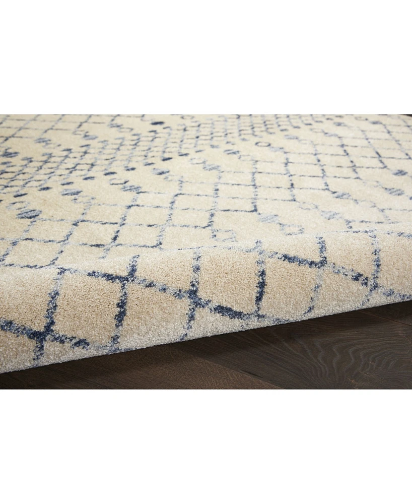 Nourison Home Palermo PMR03 Beige and Blue 5'3" x 7'3" Area Rug