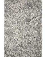 Nourison Home Interlock LNK01 Charcoal 3'9" x 5'9" Area Rug