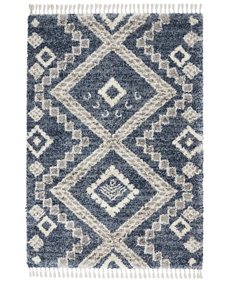 Nourison Home Oslo Shag OSL02 Denim 4' x 6' Area Rug