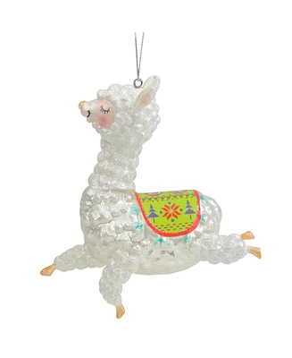Northlight Glitter Regal Jumping Llama Glass Christmas Ornament