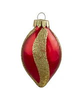 Northlight 9 Count Vibrantly Coloured 2-Finish Swirls Glass Christmas Finial Ornaments