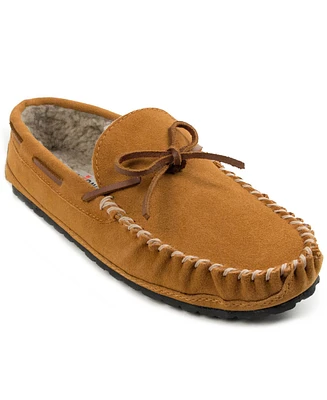 Minnetonka Men's Casey Lined Suede Moccasin Slippers