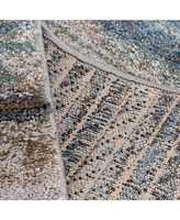 Closeout! Portland Textiles Urban Exposure Shamoli Blue 6'6" x 9'6" Area Rug