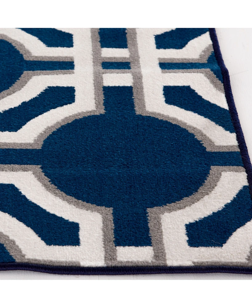 Closeout! Portland Textiles Tropicana Dolliver Blue 7'10" x 9'10" Outdoor Area Rug