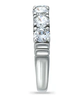 Macy's Cubic Zirconia Round 5 Stone Silver Plate Ring or 18K Gold