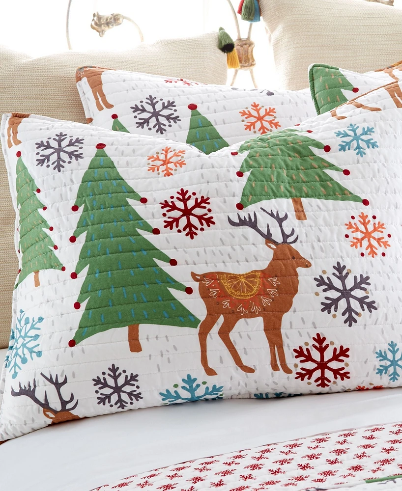 Levtex Tinsel Festive Forest Reversible 3-Pc. Quilt Set