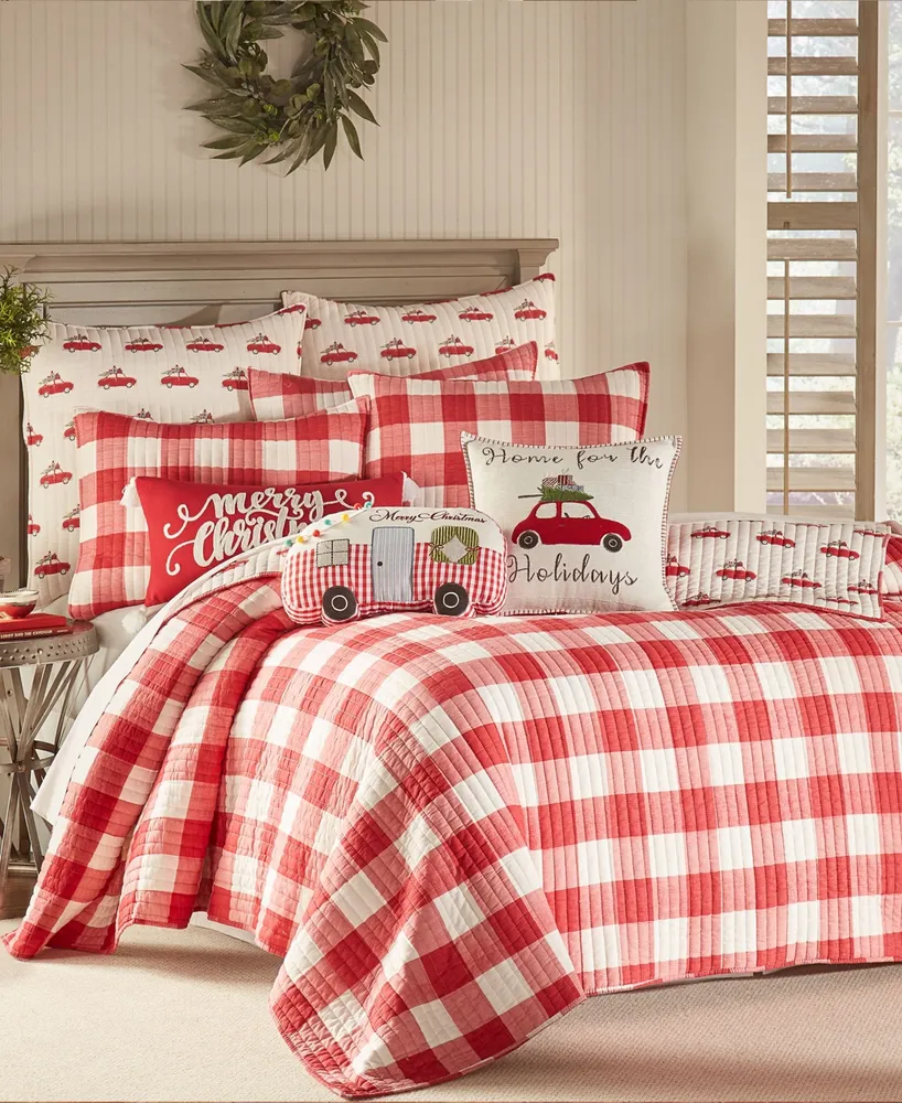 Levtex Christmas Road Trip Gingham 3-Pc. Quilt Set