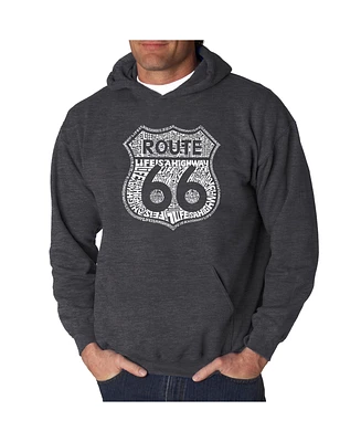 La Pop Art Men's Word Hooded Sweatshirt - Route 66 Life is a Highway