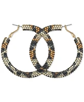 Guess Pressed Stone Sparkle 2" Hoop