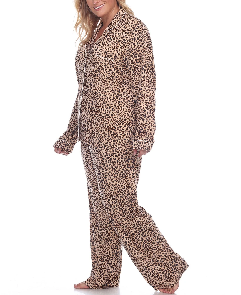 White Mark Women's Plus Pajama Set, 2 Piece