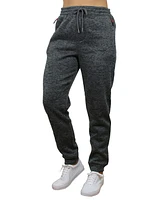 Galaxy by Harvic Women's Loose Fit Marled Fleece Joggers with Zipper Side Pockets